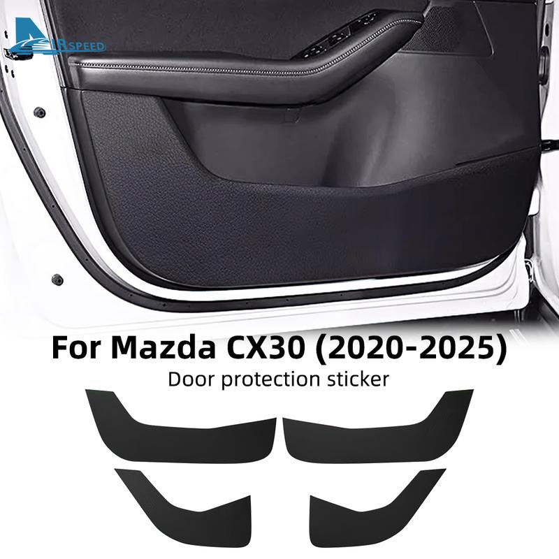 Door Anti-kick Pad For Mazda CX-30 CX30 2024 2025 LHD RHD Car Leather Carbon Mat Interior Trim Accessories