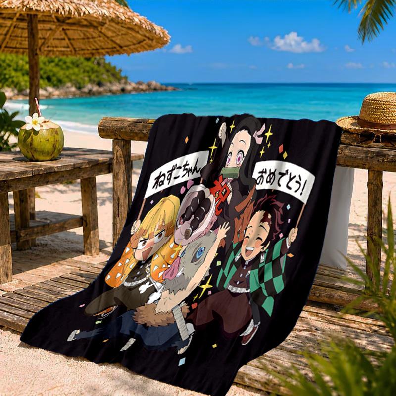 Powerful Demon Anime Beach Towel Microfiber Beach Towel, Lightweight and Quick-Dry, for Summer Travel, Swimming Pool Fan Birthday Gift