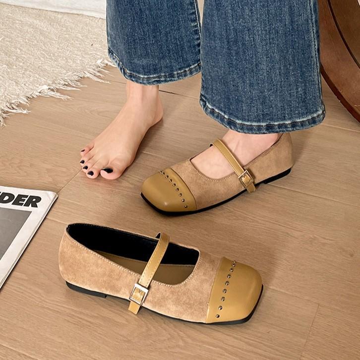 Fashion temperament retro ballet style flat bottom shallow mouth single shoes women's 2025 new spring and autumn soft sole Mary Jane small leather sho
