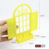 1Pcs Miniature Purple Arched Window Frame Decor 1:12 Scale Dollhouse Window With Flower Box For Diorama Scene & Photography Prop