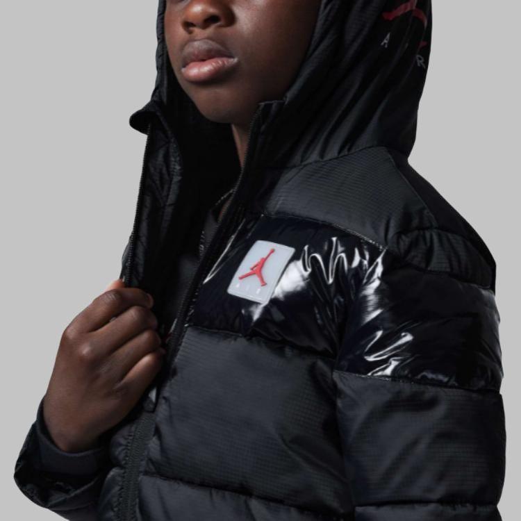 Jordan Fleece Hooded Long Sleeve Kids Tops Black DC0037-010