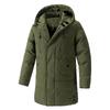 Men's Long Cotton Padded Coat Casual Fashionable  Solid Color Loose  Warm And Thick Cotton Padded Coat
