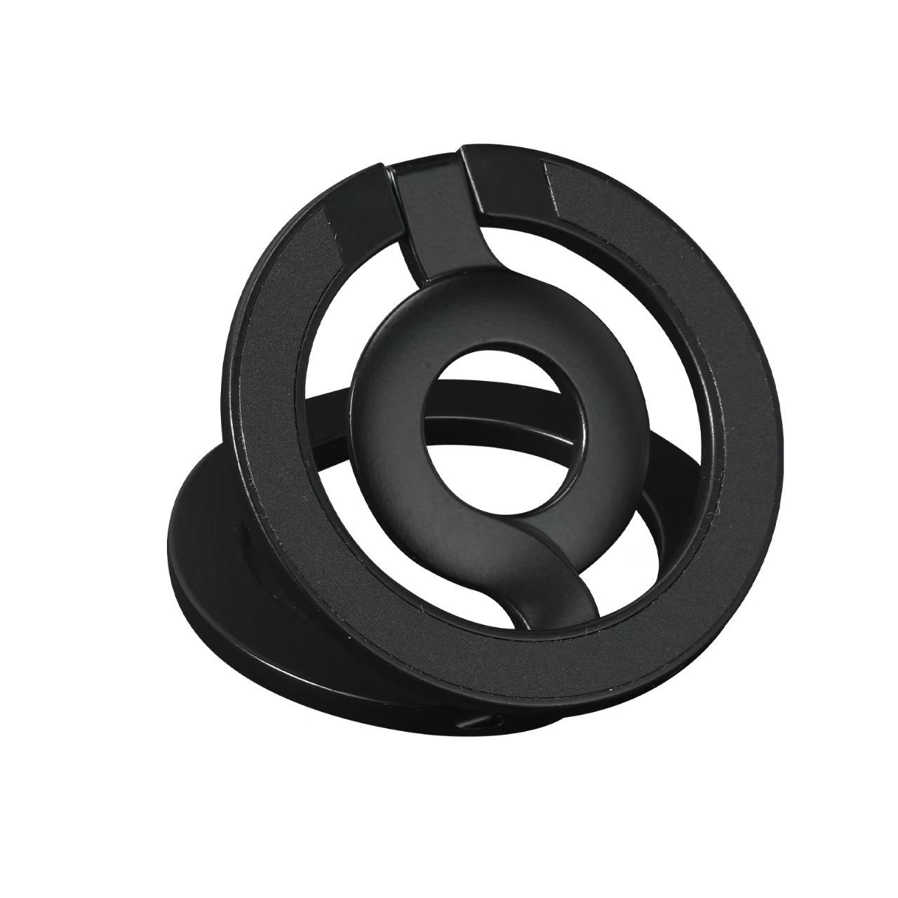 Двусторонний магнитный сплавной держатель для телефона: Ультратонкий, Складной, Портативный, Многофункциональный Держатель-Кольцо чёрный