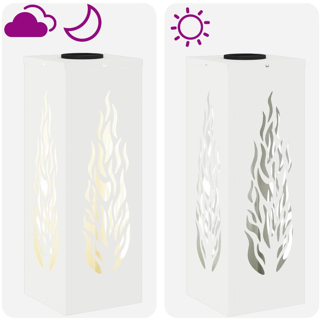 Solar LED Path Light 2 Pcs White Cold Rolled Steel