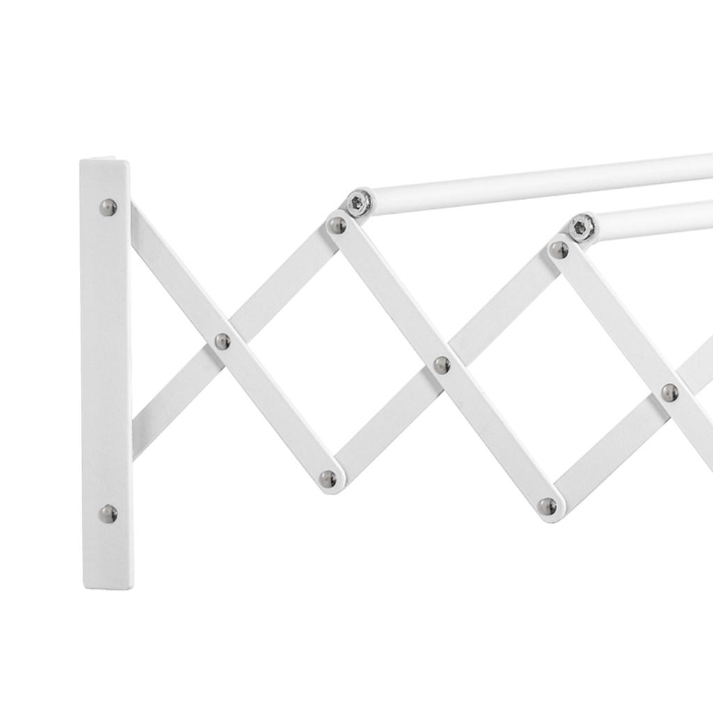 Wall-Mounted Clothes Rack Retractable Foldable Space-Saving Clothes Dryer, Wall Clothes Dryer for Indoor and Outdoor, White, 63.5 x 60 x 20 cm