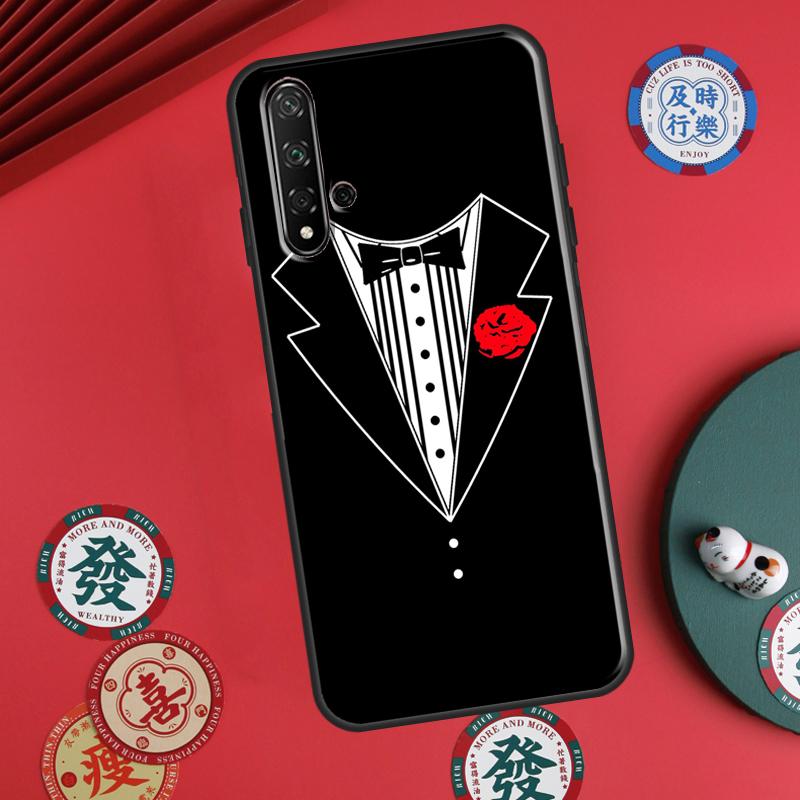 Man Suit Shirt Tie For Huawei P30 P20 P40 Lite P60 Pro Nova 5T 12s 12i 11i Y90 Y70 Y60 Y61 Y91 Y72 9 10 SE Case