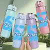1PC Six Seven Number Logo Print 750ml Color Plastic Sports Water Bottle Leakproof Flip Straw Lid Suitable for Sports Office Home Use