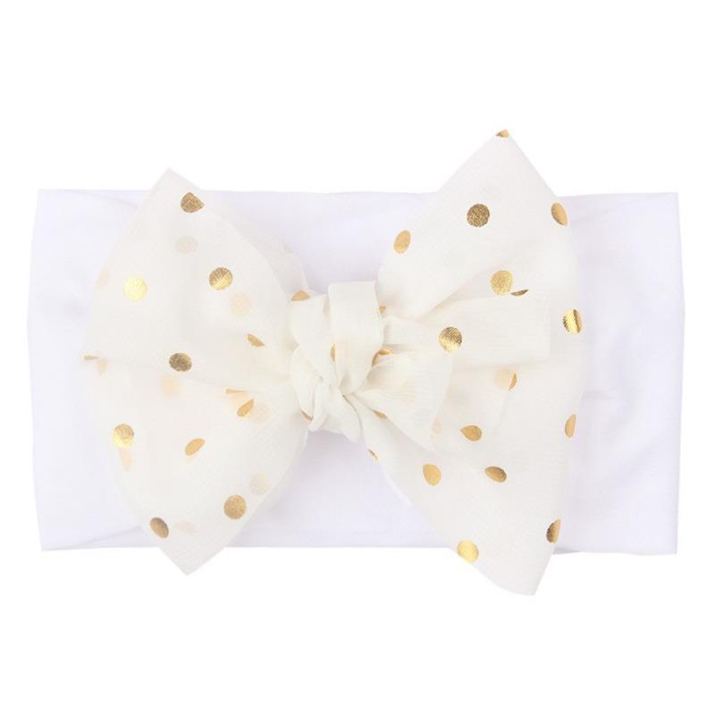 

New baby nylon hair accessories headband, children s bronzing bow seamless wide-brimmed headscarf, baby headband