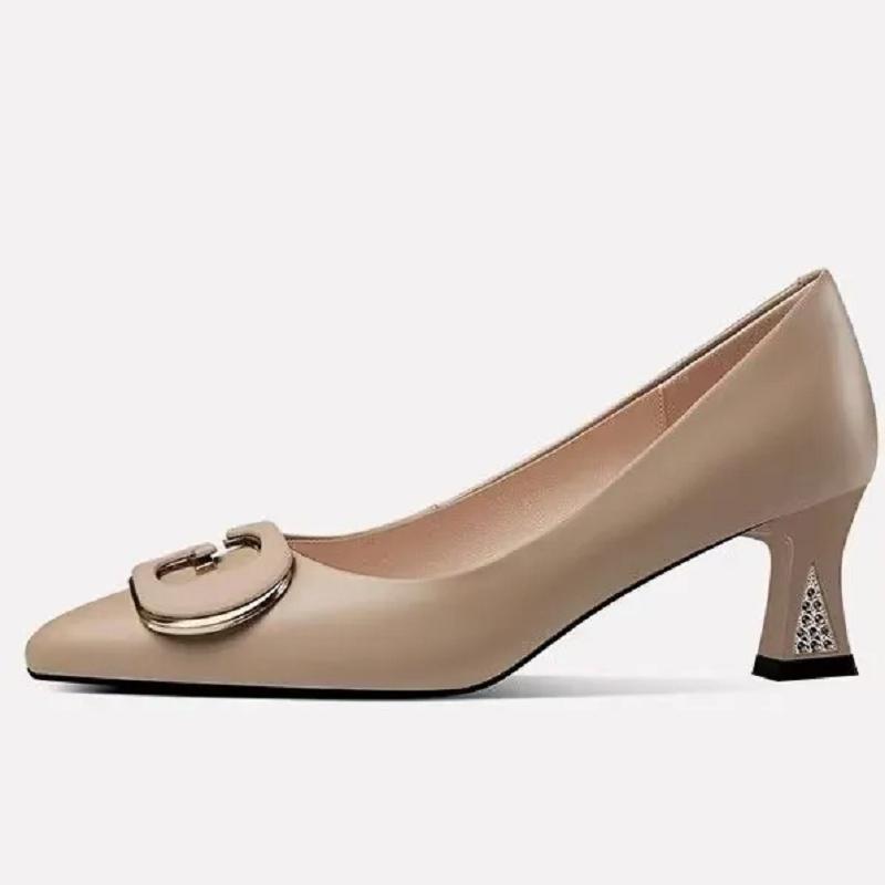 Zapatos De Mujer Women Cute Sweet Light Weight Brown Patent Leather Slip On Stiletto Heel Shoes Lady Party Pumps Ab523