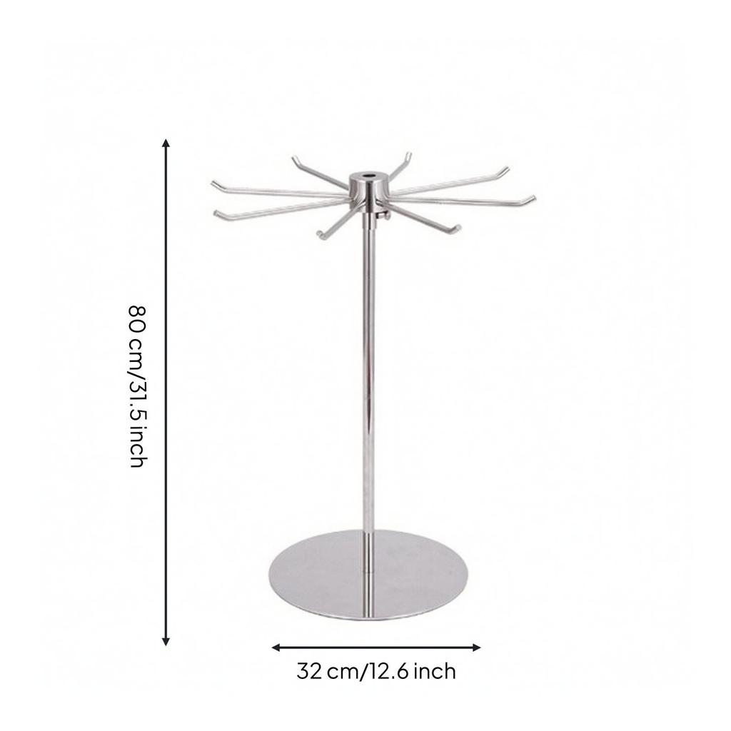 Rotating Necklace Holder Jewelry Display Rack | Sturdy Round Flat Base,