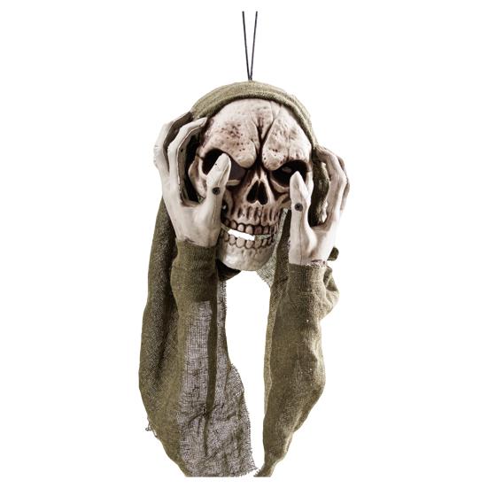 Halloween Skull Head Decor Plastic Realistic Human Skull Figurine for Graveyard Scene Haunted House Bar Home Table Decorations