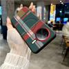 For Redmi K80 Pro Case Red Green Stripe Pattern Leather Magsafe Individual Metal Keys Matte Anti-Slip Grip Soft Cover