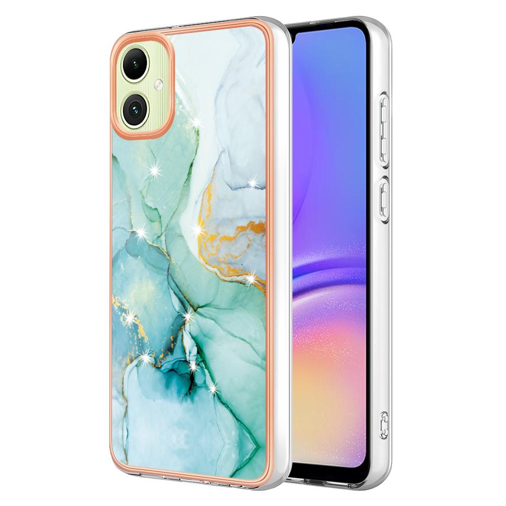 For Samsung Galaxy A05 4G TPU Case with IMD Marble Pattern Electroplated Back Cover
