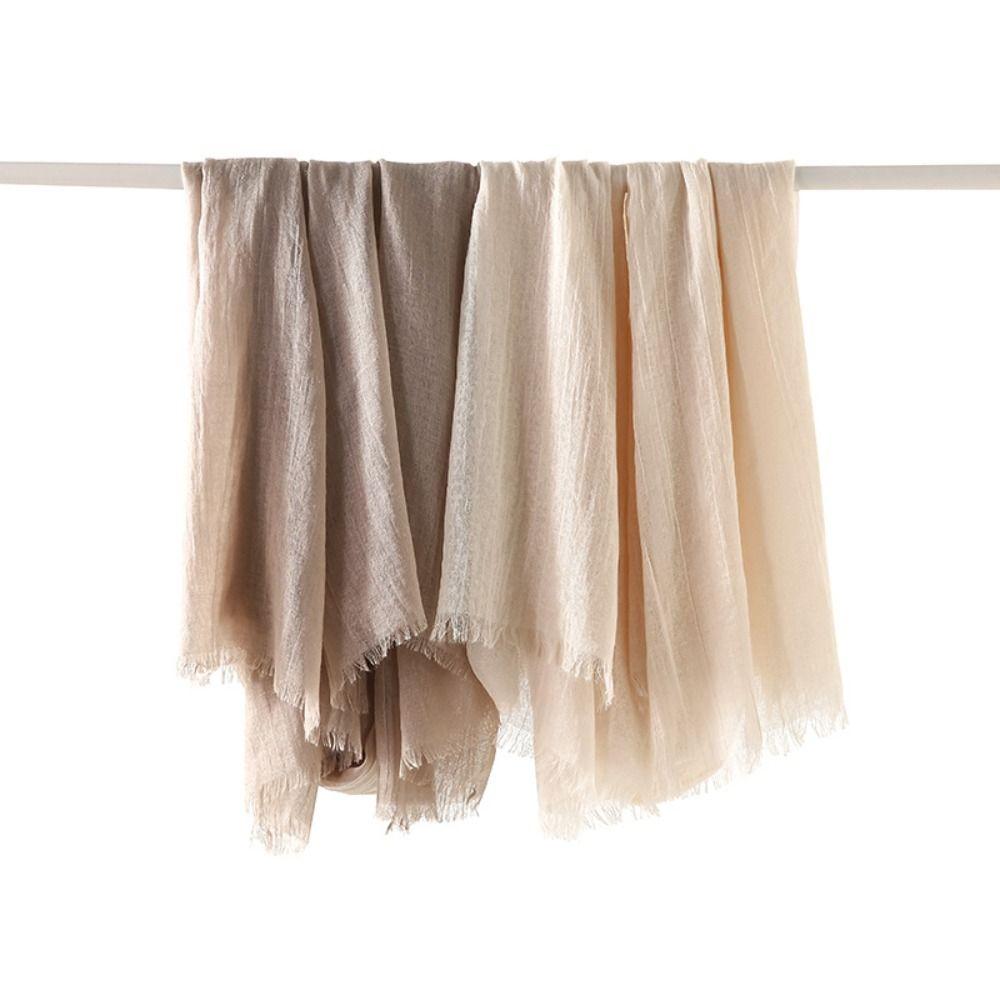 Solid Color Scarf Sun Protection Wrap Hijab Summer Pashmina Women Men