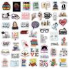 50pcs Reading Stickers Book Lover Cartoon Characters Waterproof DIY Decorative Stickers for Water Bottles Cars Laptops Scrapbooking