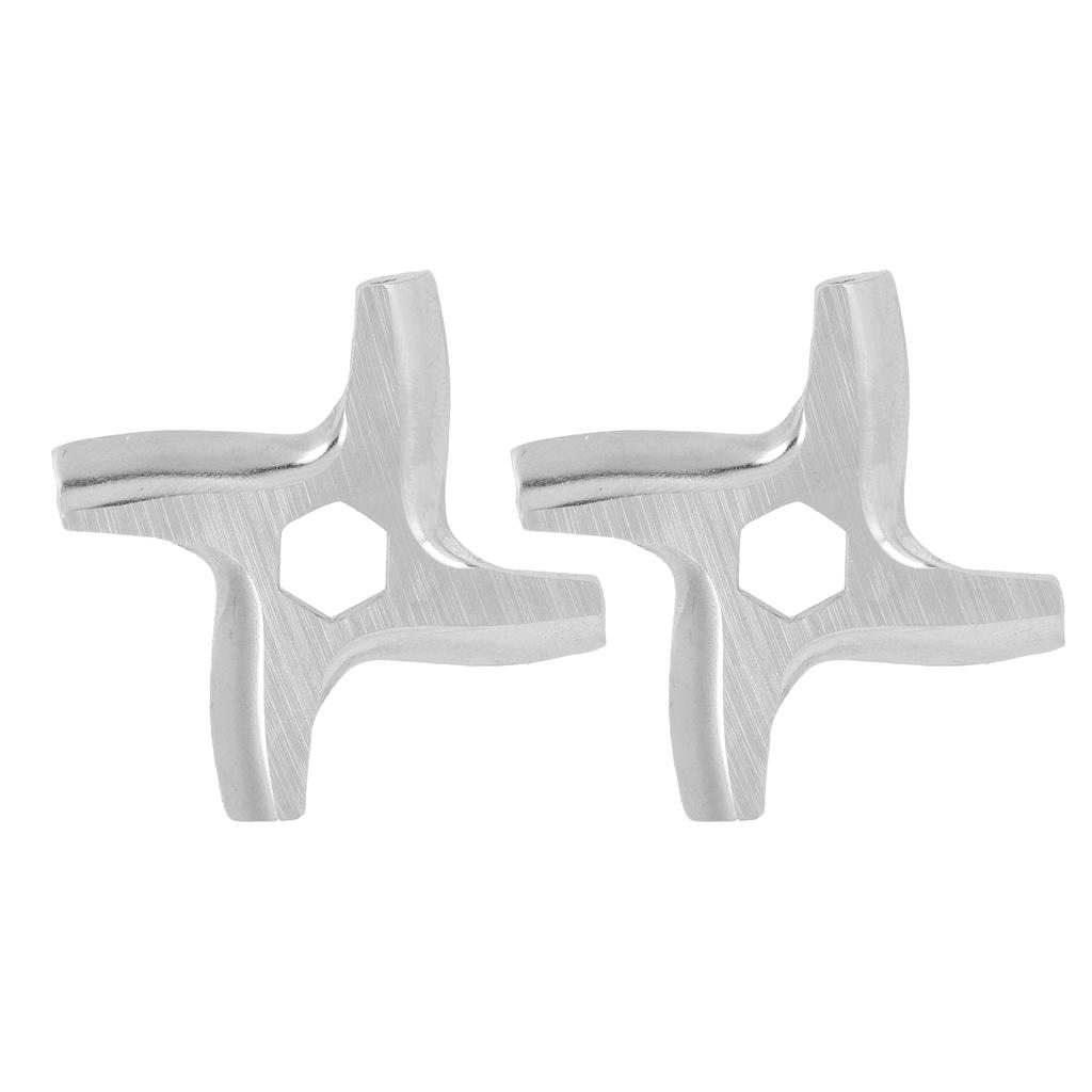 2PCS Meat Grinder Cutting Blades Stainless Steel Universal Electric Meat Grinder Blades Replacement