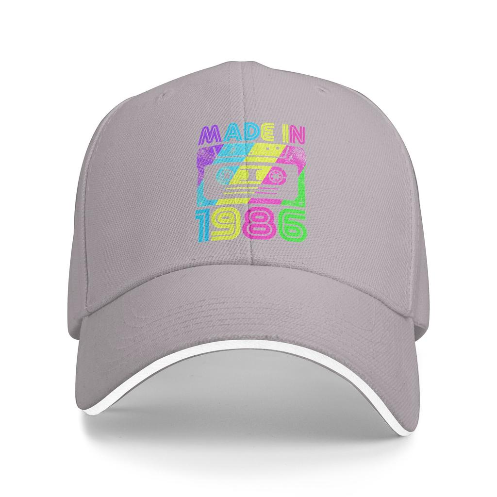 Made In 1986 Cassette Birthday 80s Baseball Cap  Design Print Trucker Hat Spring Unisex Men Kpop Rock Baseball Caps