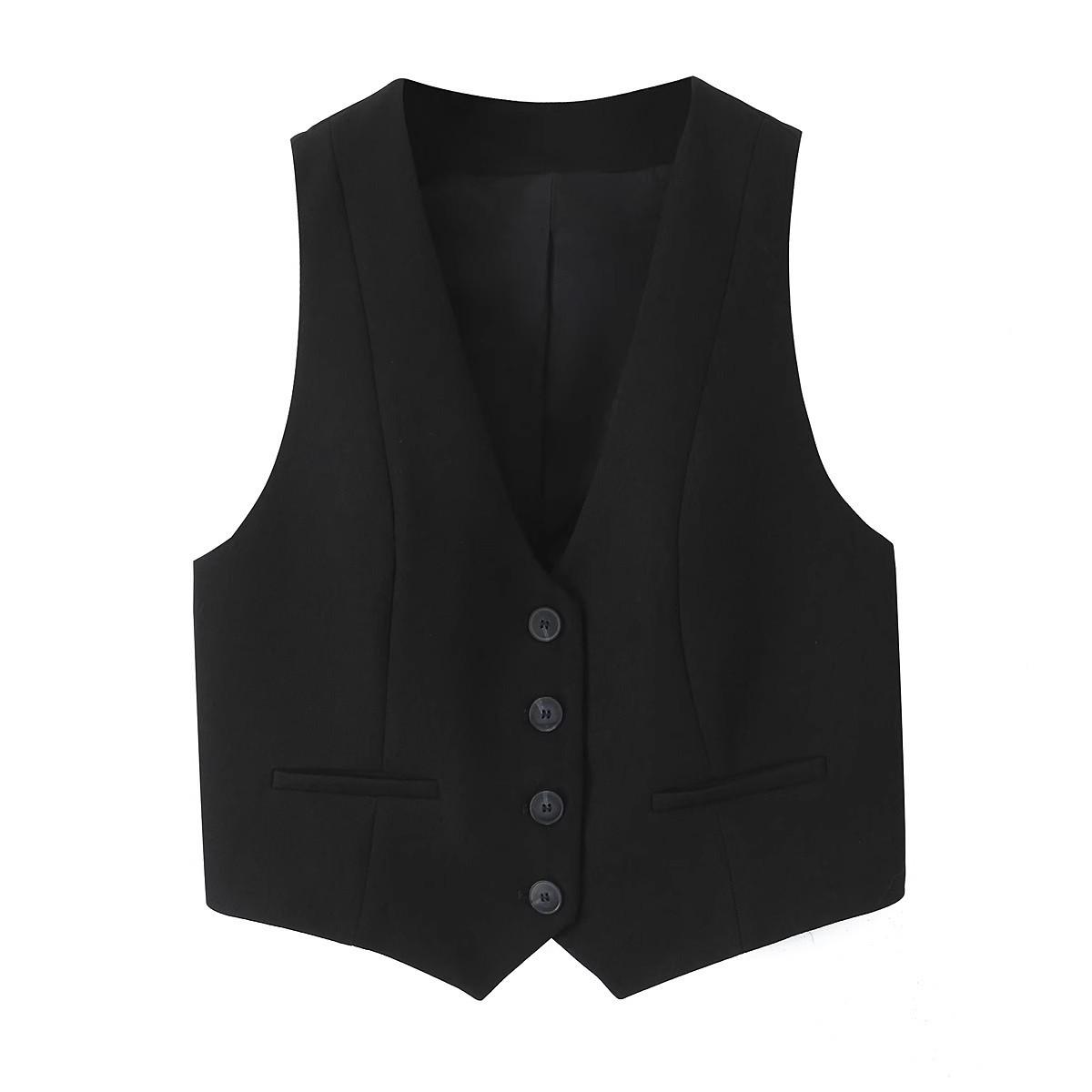 

Весна 2025 Женский европейский и американский стиль Комплект безрукавный жилет и длинные брюки M