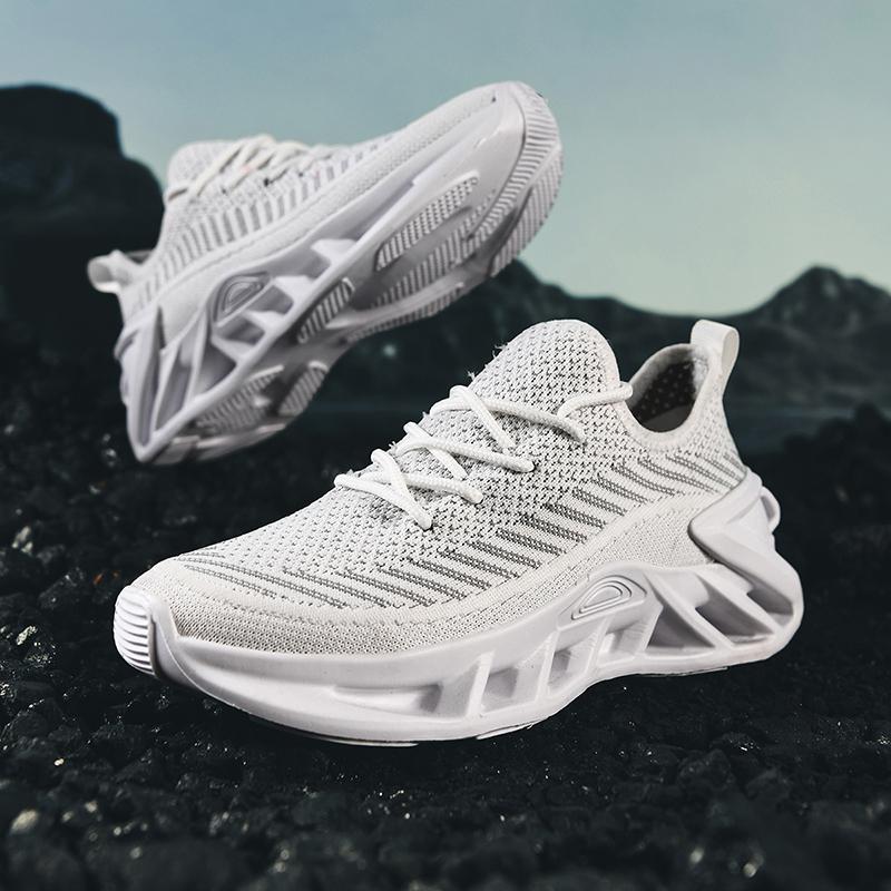 Fashion Fashion Purple Running Shoes Unisex Knit Breathable Platform Men's Casual Sneakers Outdoor Non slip Lace up Women's Sports Shoes
