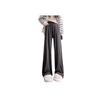 2024 Women's Glutinous Rice Wide-Leg Pants - Spring/Autumn Casual Loose Straight-Leg Style