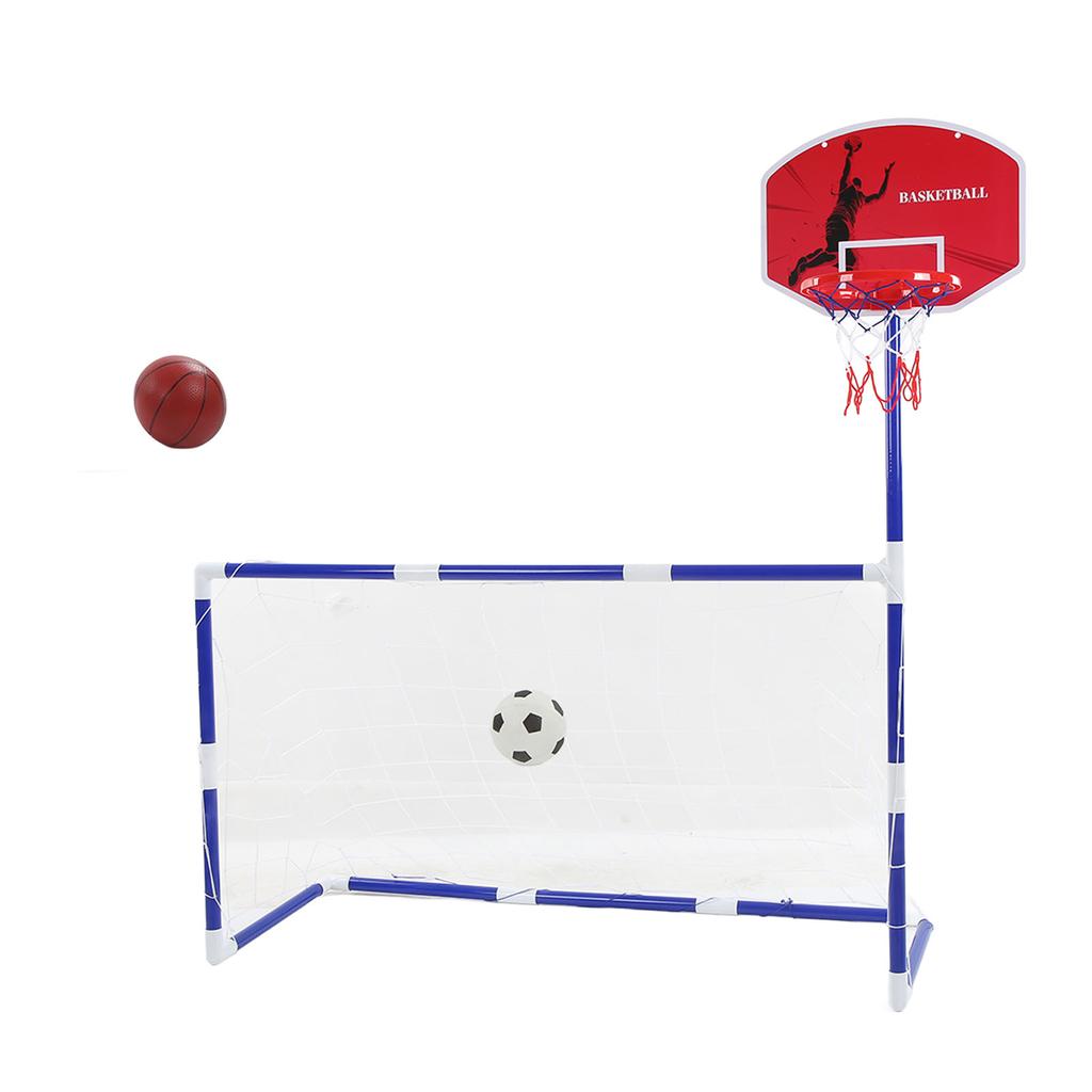 2 In 1 Sports Center Kids Basketball Football Sports Set Children Basketball Hoop Indoors Outdoors