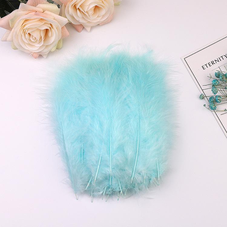50Pcs Cross-Border Turkey Hairy Tail Plush Feather Colored Feather Dream Catcher Feather Light Bobo Ball Feather