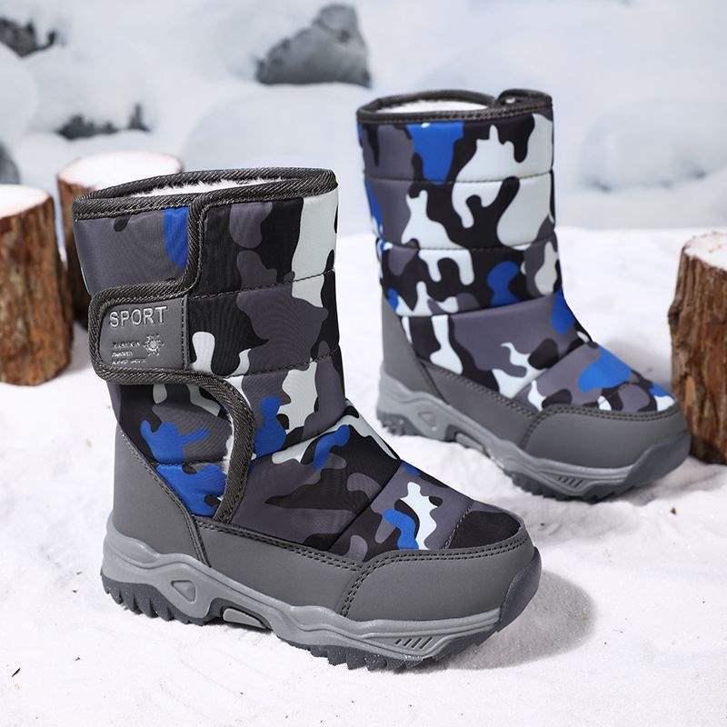 Kids' Waterproof Non-slip Winter Snow Boots with Warm Velvet Lining