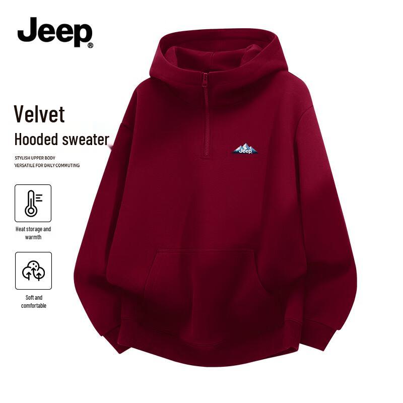 

Men s JEEP Fleece-Lined Hooded Half-Zip Sweatshirt 3XL