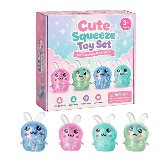 1 Set Stress Relief Squeeze Toy Duck Rabbit Animal Love Heart Pinch Sensory Toy