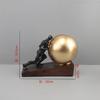 Retro Gold Abstract Artistic Gymnastics Weightlifting Ball, Figure Sculpture, Resin Crafts, Desktop Decorative Ornaments