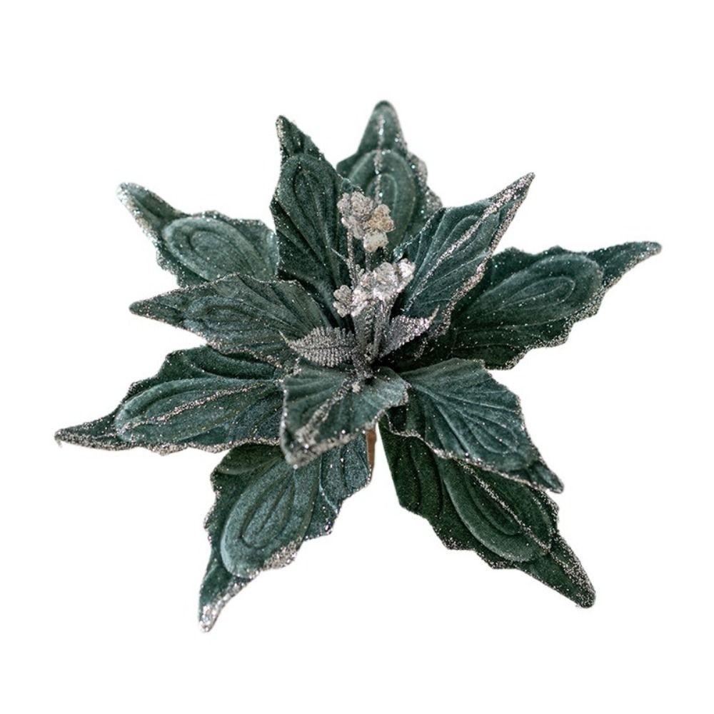 Blumenkopf Künstliche Weihnachtsblumen Mehrfarbig Weihnachtsbaumschmuck Partyzubehör