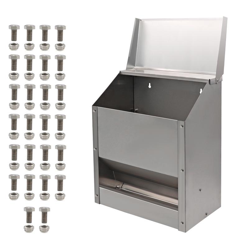 10L Stainless Steel Chicken Feed Trough Bird Drinking Poultry Diet Tool Quail Drinking Cage Pigeon Feeder Duck Food Bowl