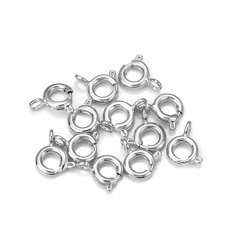 Gold Silver Spring Ring Clasp With Open Jump Ring jewelry Clasp For Chain Necklace Bracelet Connectors Jewelry Making