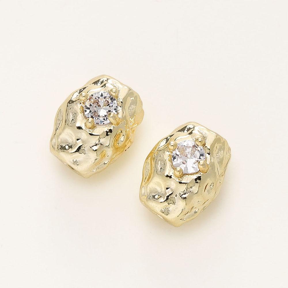 

4/6Pcs/Pack 14/18K Gold Color Plated Brass Metal Inlaid Zircon Spacer Beads Bracelet Beads For DIY Jewelry Making Accessories 4pcs