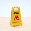 Realistic Model Safety Sign For Doll House Decoration Plastic Warning Sign for Restaurant Scene Display Setting Props