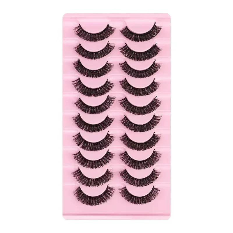 10Pairs 3D Mink Lashes Russian Strip Lash Dramatic False Eyelashes Faux Cils Makeup Wholesale Fake Eyelash Extension