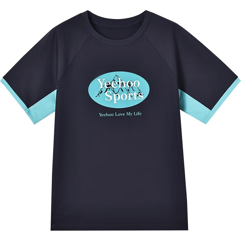 YEEHOO Kids  Unisex Stretch Quick-Dry Colorblock T-Shirt 150
