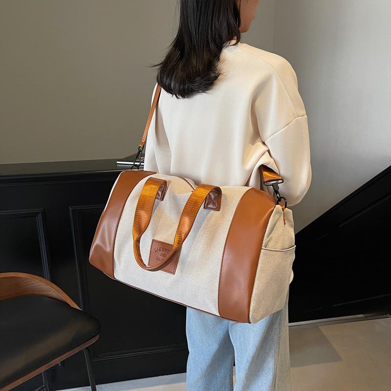 Women's Fashionable Luggage Bag Casual Outing Large Capacity Crossbody Travel Bag Dry Wet Separation Can Be Used for Pulling Rod Fitness Bag