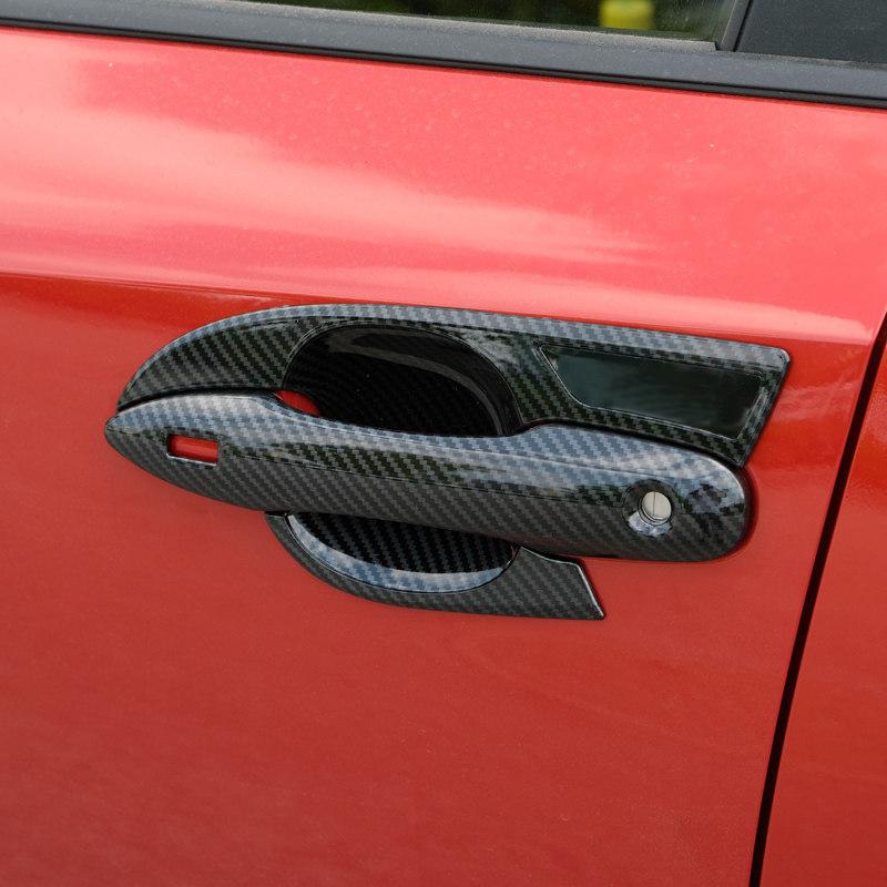 ABS Carbon Fiber Car External Door Handle Bowl Covers Trim Sticker For Toyota Corolla E210 2022 12th Accessories
