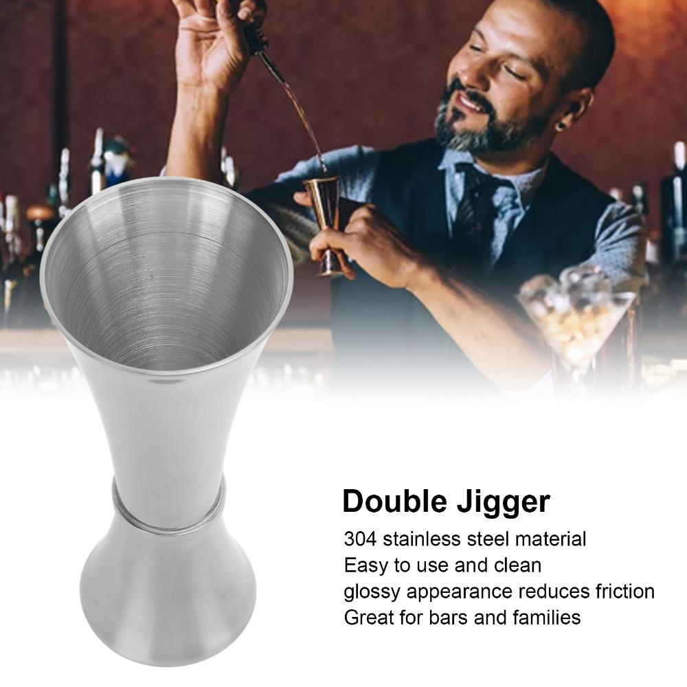 Wide Opening Double Jigger 304 Stainless Steel Cocktail Measuring Jigger  Bartender