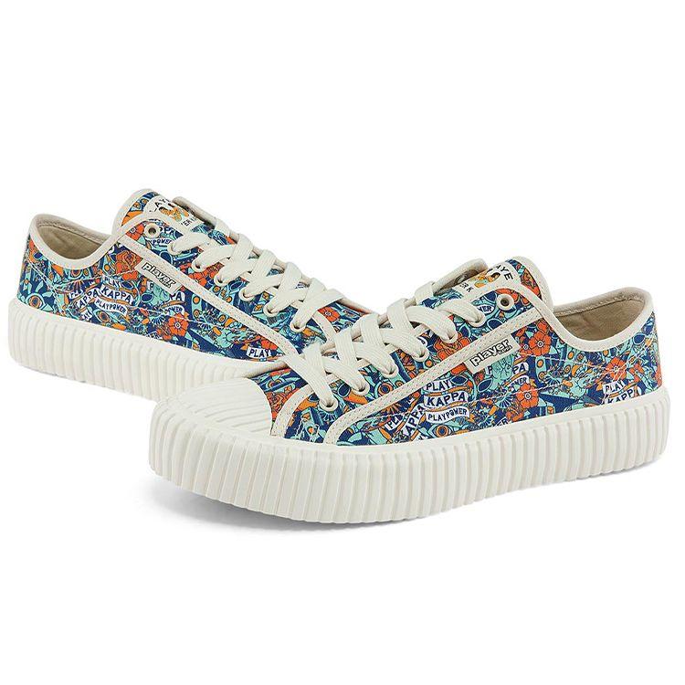 Kappa Artist Collaboration Slip-Resistant Lightweight Low-Top Canvas Shoes Unisex Sneakers White Multicolor K0BX5VS11D-3609