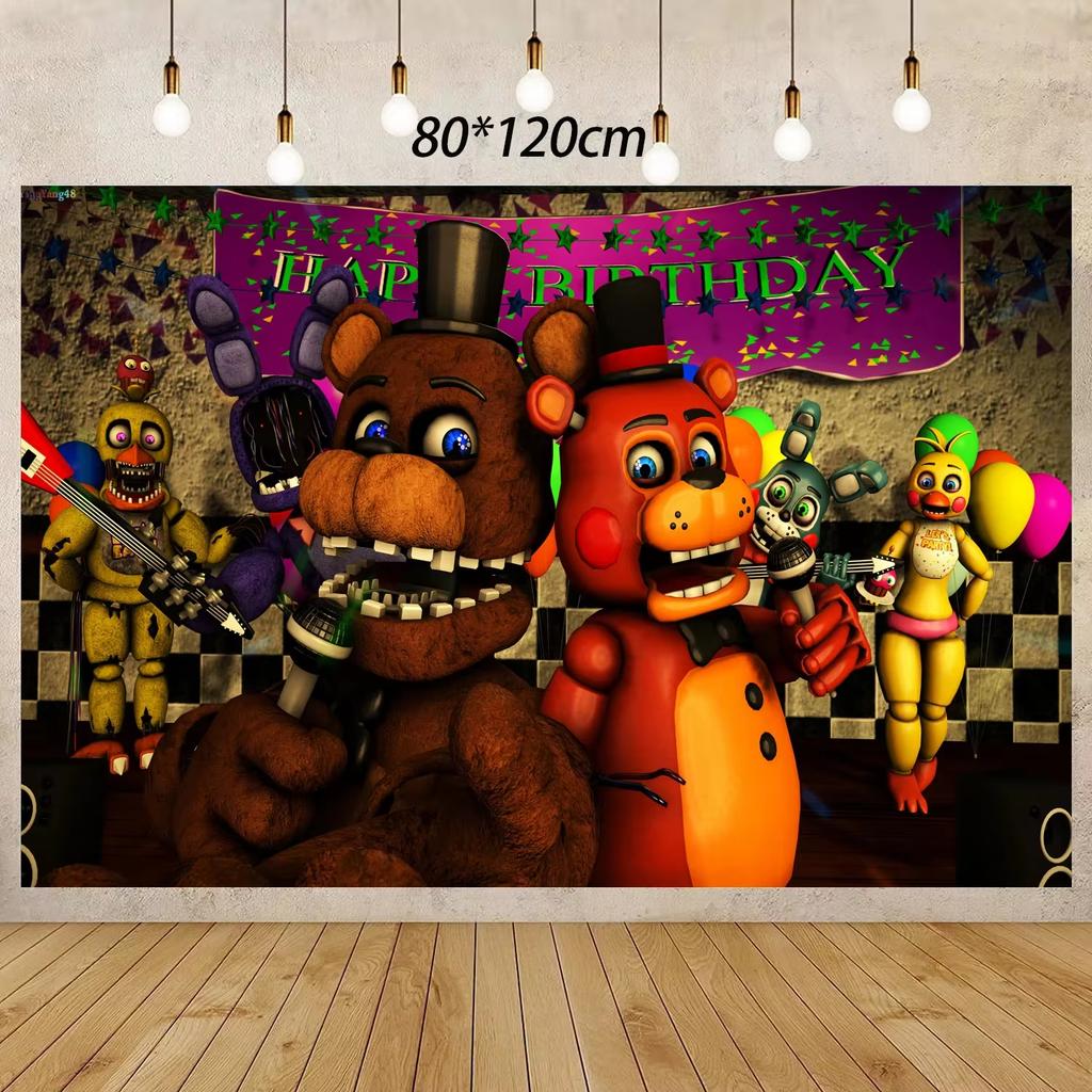 Neltoned Birthday Party Decoration Cups Plates Cake Topper Balloons For Kids Party Favors Freddyed Bear Gifts By Fnafs