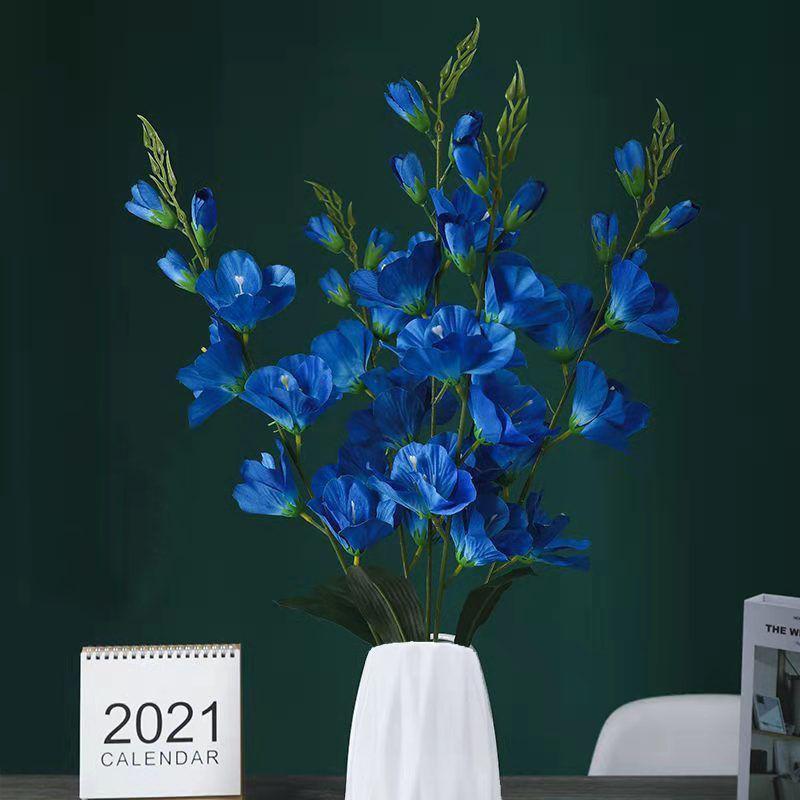 Одиночный букет из искусственных орхидей-каттлей, ваза для гостиной, цветочная композиция, украшение синий