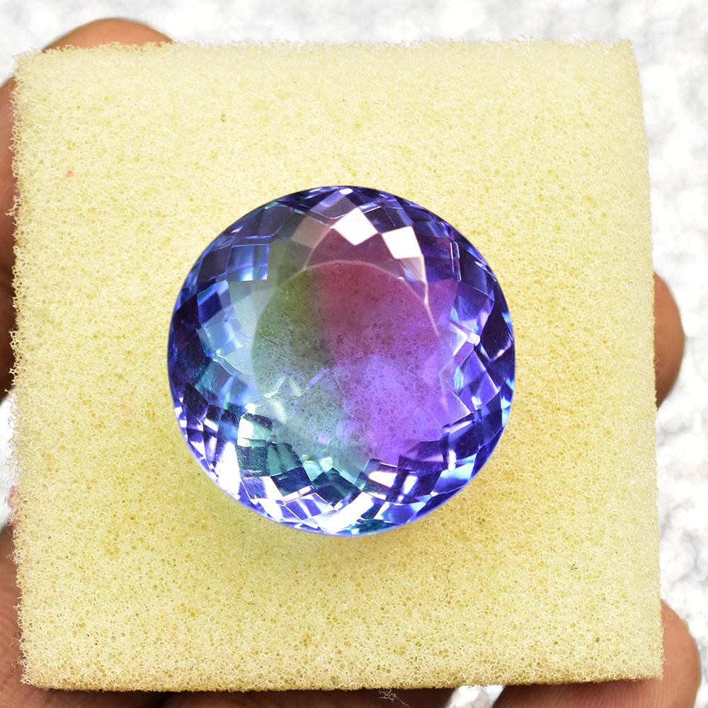 Lab-Created Tourmaline Loose Gemstone Multicolor 61 ct Round Cut October Birthday Birthstone