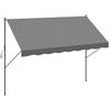 Manual Retractable Awning 300x175x210-310 Cm Adjustable with Crank Solar Protection UV40+ for Balcony Terrace Grey