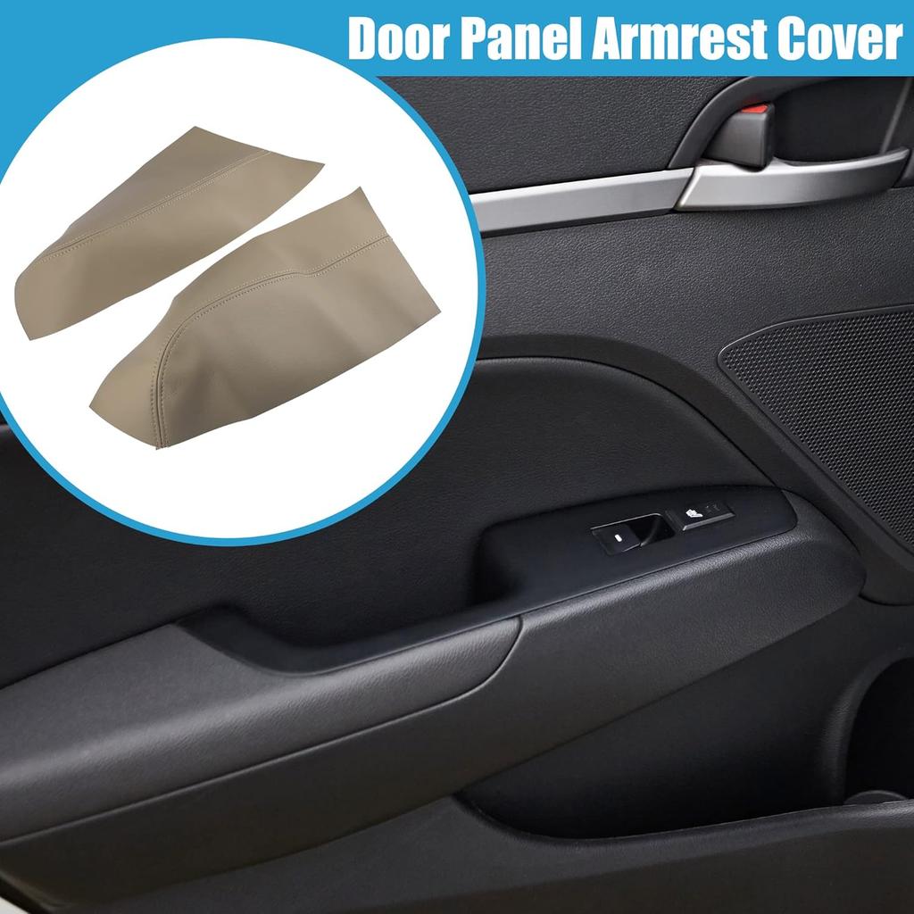 Car Rear Door Panel Armrest Cover Interior Door Trims for Honda Pilot 2009-2015 Beige 1 Pair