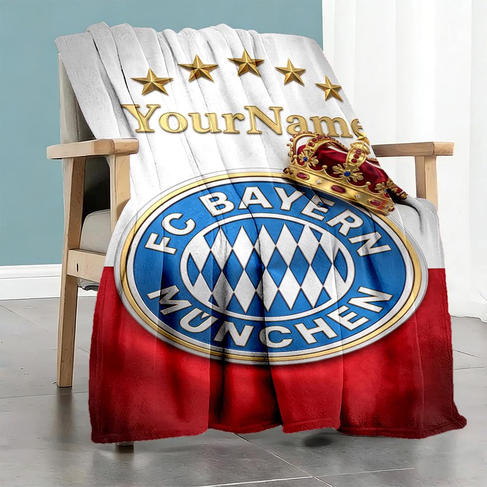 Fc Bayern München 23 Customize Text Blanket Throw Customizable Blanket Soft Warm Cozy Versatile for Chair Nap Seaside Picnics for All Occasions