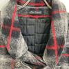 BAD SPIRIT Grey Wool Zip Quilted Double Breasted Gilet Coat Coat S Grey Black Red CheckUsed