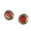 French retro enamel glaze stud earrings copper plated real gold earrings women's antique light luxury earrings