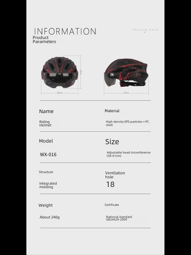 Unisex Mountain Road Bike Helm mit Schutzbrille für Outdoor-Sportarten